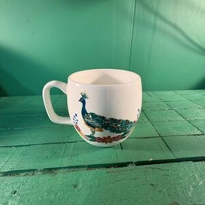 Opalhouse White Mug with Peacock Design